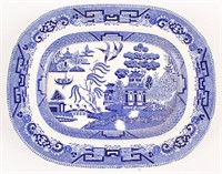 RIDGWAY BLUE WILLOW PLATTER SEMI CHINA ENGLAND
