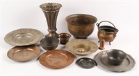 MIXED METAL DECORATIVE & SERVING ITEMS