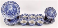 18PC BOOTHS ENGLISH SILICON CHINA OLD BLUE TEA SET