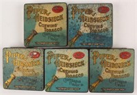 5 PIPER HEIDSIECK CHEWING TOBACCO TINS