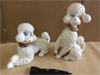 Antique Vintage Ceramic Poodles