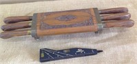 Circa 1930's Brass And Hand Carved Wood Knives