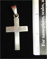 Solid Sterling Silver Cross Necklace Pendant