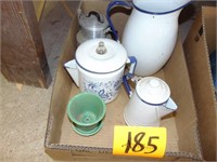 Porcelain Pitcher and Teapots