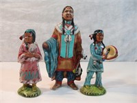Ensemble de 3 statuettes indiennes