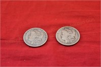 (2) Morgan Silver Dollars - 1899s, 1886o