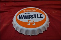 Whistle Cola Advertising Bottle Cap Sign