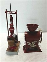Ertl water pump and toy coffee grinder