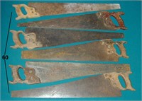 Lot of six assorted hand saws