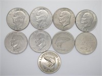 (6) Eisenhower Dollars & (3) Tokens