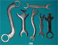 Six assorted wrenches