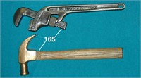 Lot: BERYLCO non-sparking hammer & RIDGID wrench