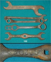 Lot of five assorted wrenches