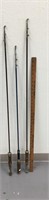 Lot of 3 old telescoping fishing rods    (a 7)