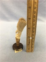 4.5" antler carved eagle, imported      (2)