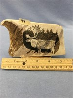 Caribou picture on antler      (2)