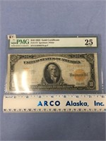 $10 1922 gold certificate horse blanket bill, grad