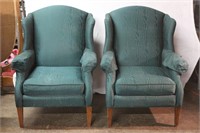 Green Wing-back Chairs