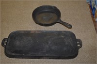 CAST IRON GRIDDLE AND FRY PAN