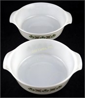 2 Vintage Fire King 1 1/2 Qt Glass Baking Dishes