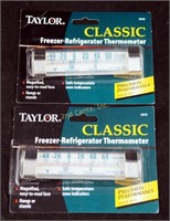 2 Taylor Classic Freezer Refrigerator Thermometers