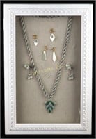 Vintage Oriental Necklace & Earrings Jewelry Lot