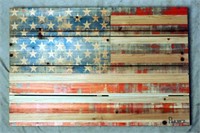 Vintage Patriotic American Flag Wall Art Parvez