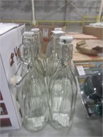 (6) GLASS BOTTLE WITH STOPPER