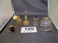 Two clear glass perfume atomizers - extra