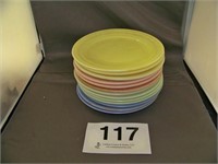 Moderntone Platonite 13 salad plates, 3 yellow, 3