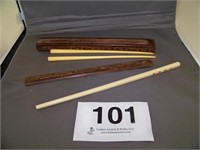 Set of chopsticks in carved wooden box - single