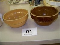 Brown Reverse Picket bowl crock 8 1/4" across, 4