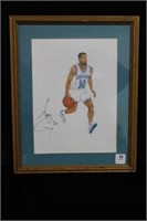 Charlotte hornets autograph Dell Curry artwork