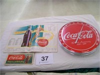 Coca Cola Tru Temp wall clock - Coke blotter -