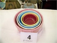 Set of 5 stoneware pastel mix bowls