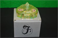 FENTON YELLOW COVERED CANDY BOX