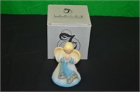 FENTON ANGEL GIRL IN OPAL FIGURINE