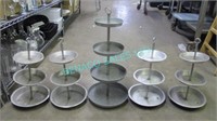 1 LOT, 5X  ALUM PASTRY DISPLAY TRAYS