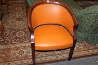 Leather barrel back Chair by St. Timothy Chair