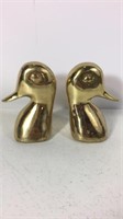 Vintage brass Duckhead bookends