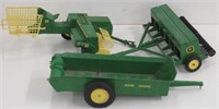 3x- Ertl JD Square Baler, Grain Drill, Manure Sprd