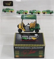 1/64 JD Race Cars & 1/16 #97 Golf Cart, Group Lot