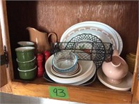 (6) Hall Green Custard Cups, Bowls, Platters S/P,