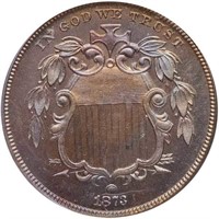 5C 1873 CLOSED 3 PCGS PR66 CAC