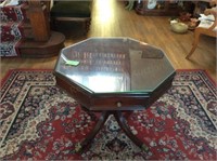Octagon Shaped Duncan Phyfe Wooden Table w/Glass