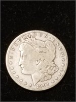 1901 O Morgan silver dollar
