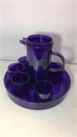 Dansk blue acrylic pitcher serving set