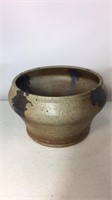 Large earth toned clay art bowl