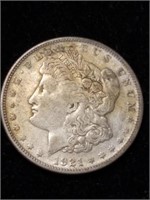 1921 S Morgan silver dollar