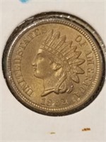 1862 Indian Head Cent in holder